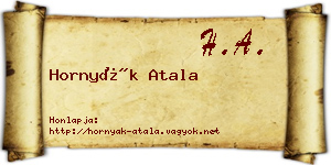 Hornyák Atala névjegykártya